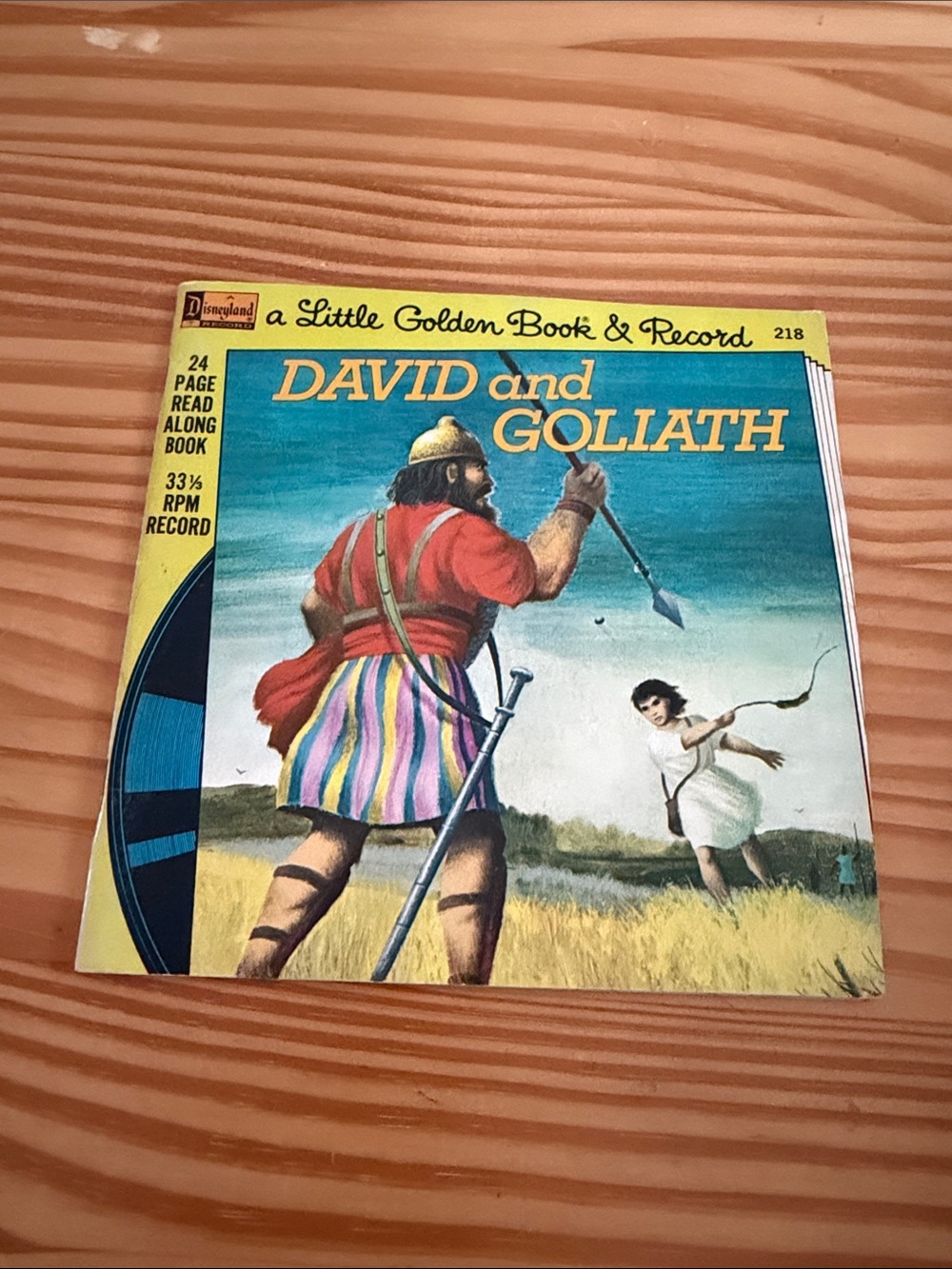 Vintage 1976 Disneyland David and Goliath Little Golden Book & Record 218